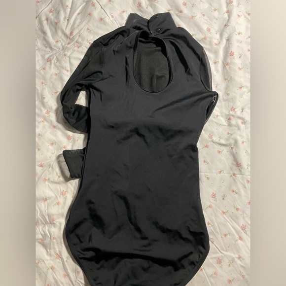 Balera Black Turtle Neck Long Sleeve Leotard - Picture 2 of 3